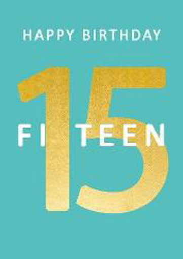 Picture of HAPPY BIRTHDAY 15 CARD TURQUOISE